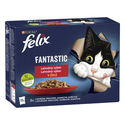 FELIX Fantastic kaps. 12x85g kuře/hovězí/králík/jehněčí v želé