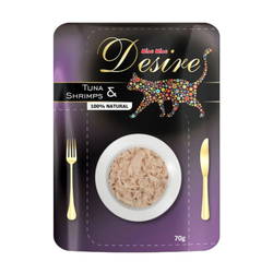 Desire kaps.premium s trhaným masem Tuňák a Krevety 70 g