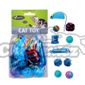 Hračky pro kočku modrý MIX 10ks