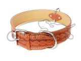 Obojek kožený 4,5x80cm koňak vlis vzor