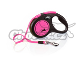 Flexi vodítko NEON páska růžové S 15kg/5m