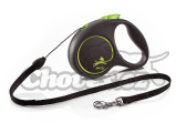 FLEXI vodítko Black Design lanko zelené S - 5m/12kg