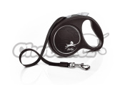 FLEXI vodítko Black Design páska stříbrná M - 5m/25kg