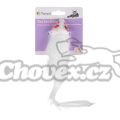 Hračka kočka Myš bílá chlupatá 15cm