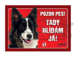 Cedulka samolepka-Pozor Pes-BORDER KOLIE