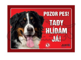 Cedulka samolepka-Pozor Pes-BERNSKÝ SALAŠNICKÝ