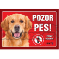 Cedulka samolepka-Pozor Pes- RETRIEVER