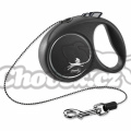 FLEXI vodítko Black Design lanko černé XS - 3m/8kg