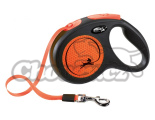Flexi vodítko NEON páska oranžová M 25kg/5m