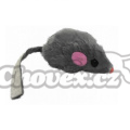 Myš šedá chrastící s kožešinou 1ks/5cm