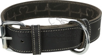 RUSTIC kožený obojek Heartbeat, M 38-47cm/40mm, černá