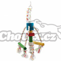Hračka Chobotnička závěsná dřevo pro papouška provaz 29 cm