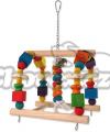 Hračka BIRD JEWEL závěsná dřevěná, barevná - se zvonkem 40cm