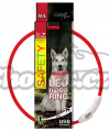 Obojek 65cm DF LED nylonový světelný červený M/L