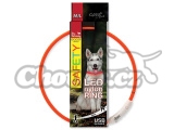 Obojek 65cm DF LED nylonový světelný oranžový M/L