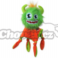 Hračka DF Monsters chlupaté strašidlo zelené pískací s dečkou 28cm