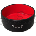 Miska Dog Fantasy keramická FOOD černá/červená 16x6,5cm, 850ml