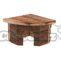 Domek rohový s kůrou pro hlodavce 16x16x11cm