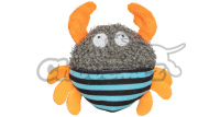 Krab s catnipem, plyšová hračka pro kočky, 9 cm, šedá/oranžová/tyrkysová