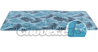 Chladící podložka design Palmový list, 90x50cm, světlemodrá