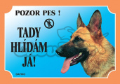 Cedulka Německý ovčák zboku