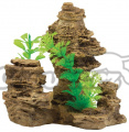Dekorace AQUA EXCELLENT Skála s rostlinou 14 cm