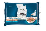 Gourmet Perle kaps. Gravy delight 4x85g losos/tuňák v omáčce